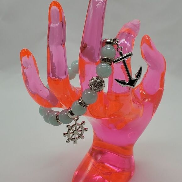 🔹️NWOT Aqua Bead & Nautical Charms Bracelet - Picture 12 of 14